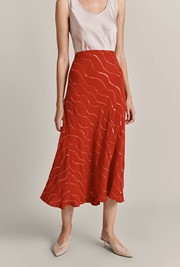 Eva Sequin Crepe Midi Skirt