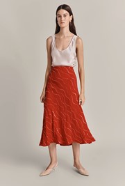 Eva Sequin Crepe Midi Skirt