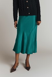 Luna Satin Slip Midi Skirt