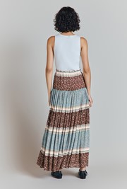 Hazel Border Print Gathered Drawstring Skirt