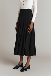 Sasha Cotton Jersey Godet Midi Skirt