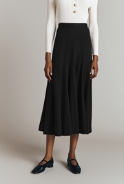 Sasha Cotton Jersey Godet Midi Skirt