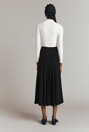 Sasha Cotton Jersey Godet Midi Skirt