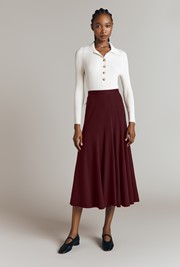 Sasha Cotton Jersey Godet Midi Skirt
