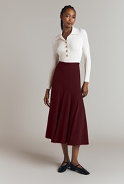 Sasha Cotton Jersey Godet Midi Skirt