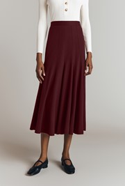 Sasha Cotton Jersey Godet Midi Skirt