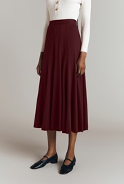 Sasha Cotton Jersey Godet Midi Skirt