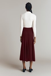 Sasha Cotton Jersey Godet Midi Skirt