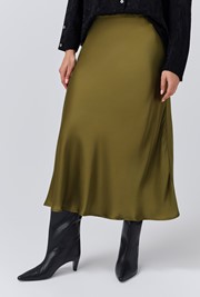 Luna Satin Midi Slip Skirt
