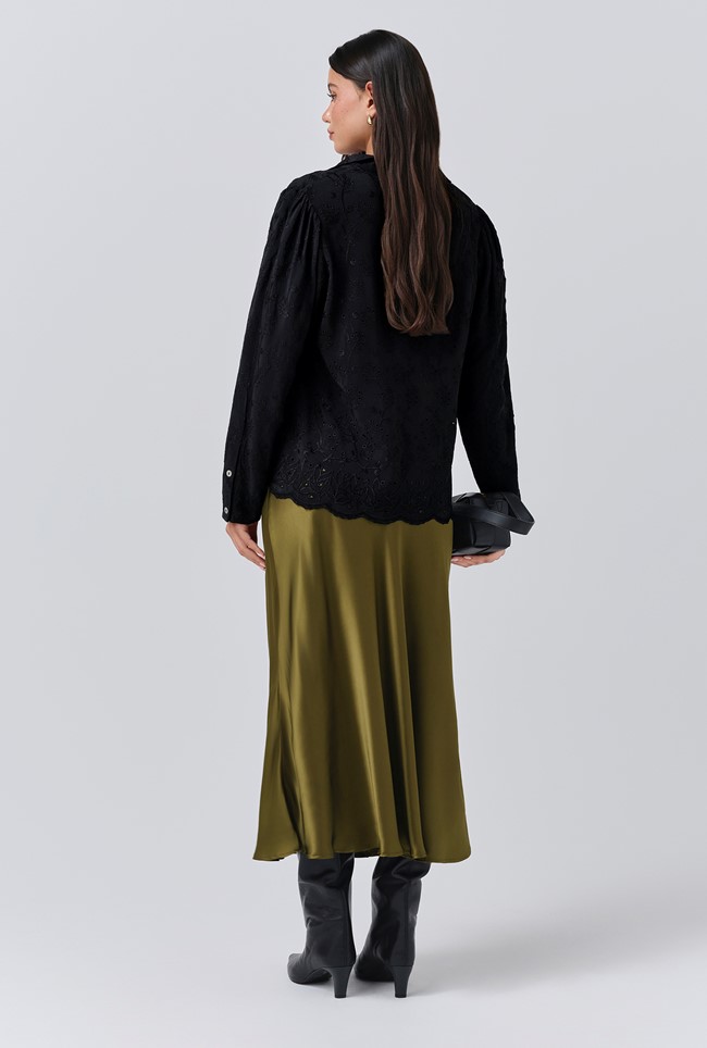 Luna Satin Midi Slip Skirt