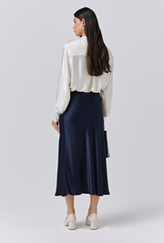Luna Satin Midi Slip Skirt
