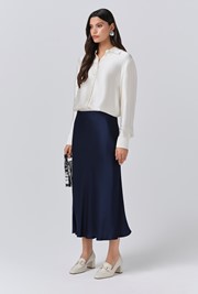 Luna Satin Midi Slip Skirt