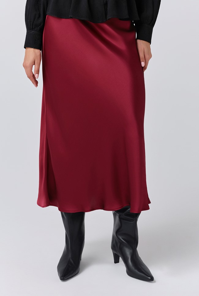 Luna Satin Midi Slip Skirt