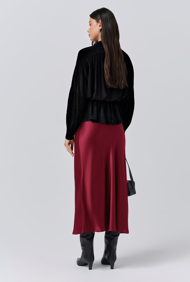 Luna Satin Midi Slip Skirt