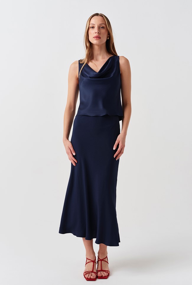 Lyra Crepe Midi Skirt
