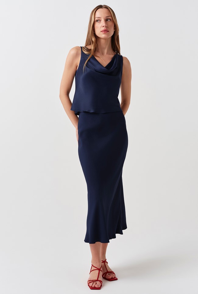 Lyra Crepe Midi Skirt