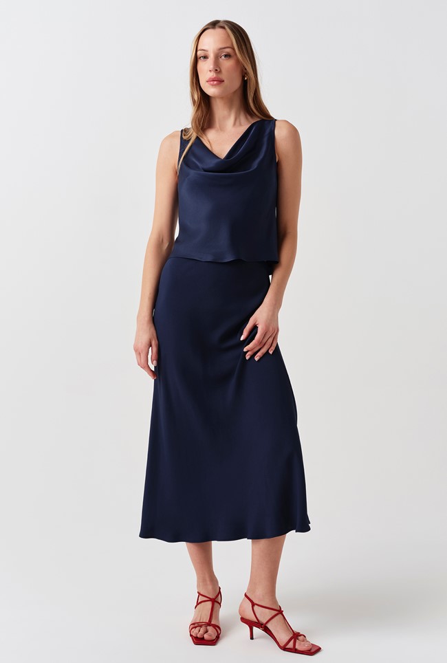 Lyra Crepe Midi Skirt