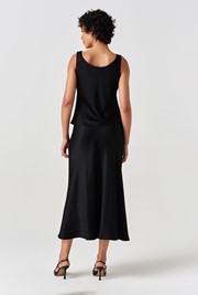 Dahlia Picot Trim Satin Midi Skirt