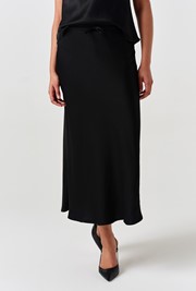 Dahlia Picot Trim Satin Midi Skirt