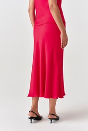 Dahlia Picot Trim Satin Midi Skirt