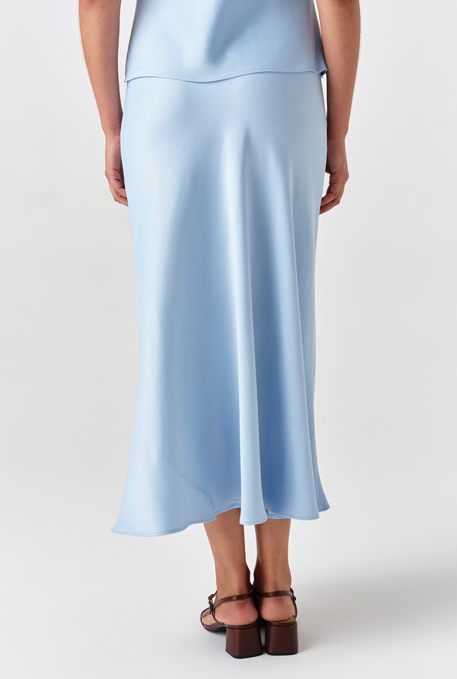 Dahlia Picot Trim Satin Midi Skirt