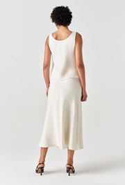 Dahlia Picot Trim Satin Midi Skirt