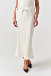 Dahlia Picot Trim Satin Midi Skirt