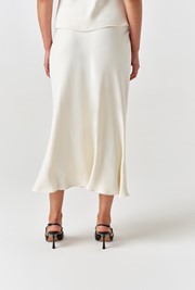 Dahlia Picot Trim Satin Midi Skirt