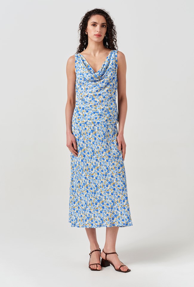 Luna Satin Midi Slip Skirt