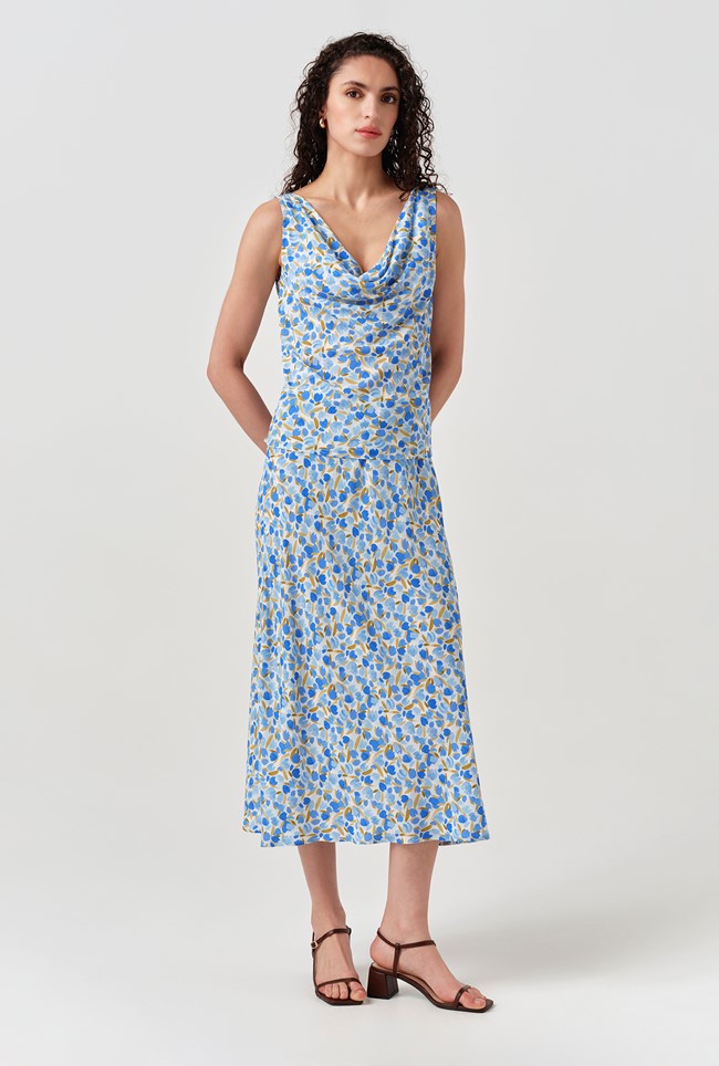 Luna Satin Midi Slip Skirt