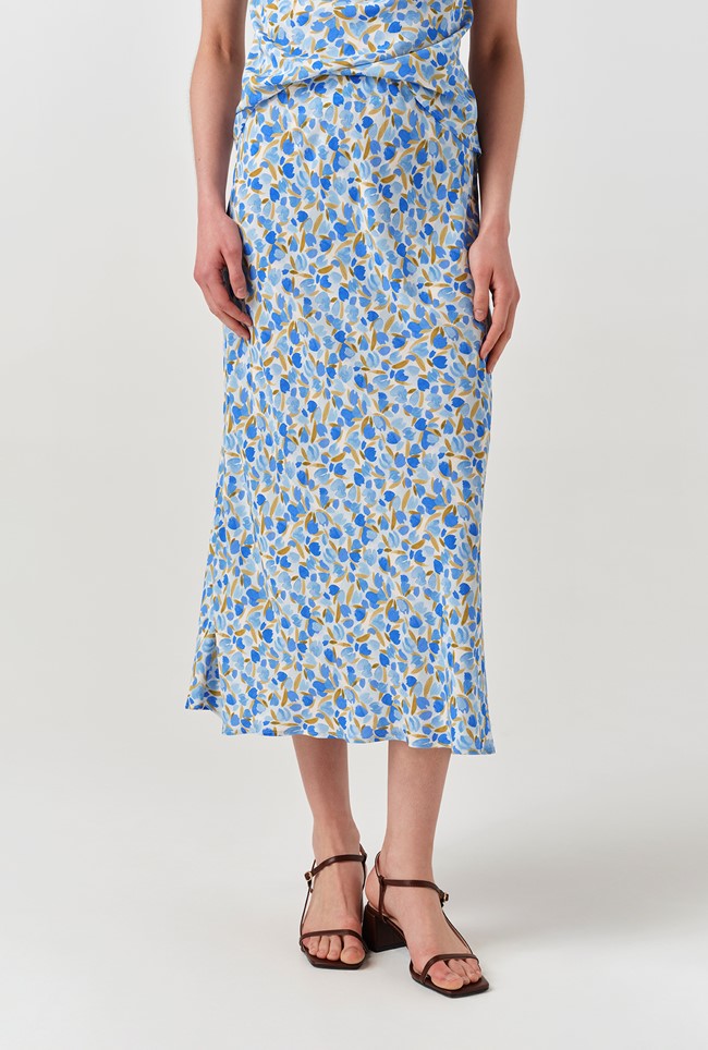 Luna Satin Midi Slip Skirt