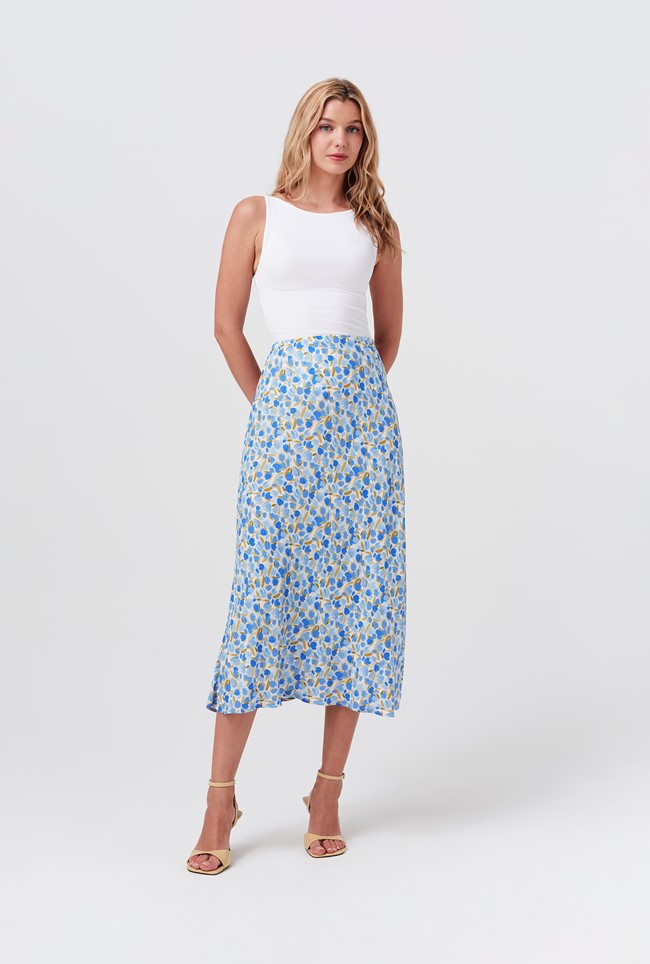 Luna Satin Midi Slip Skirt