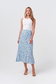 Luna Satin Midi Slip Skirt
