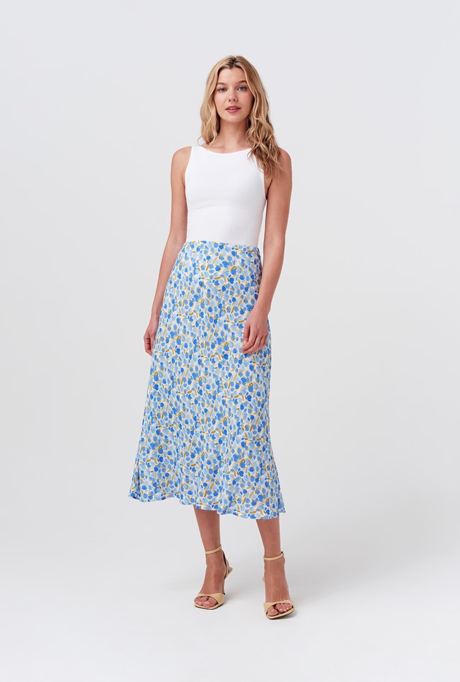 Luna Satin Midi Slip Skirt
