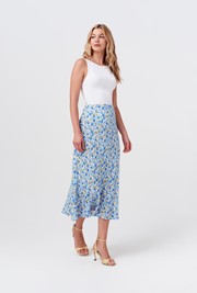 Luna Satin Midi Slip Skirt
