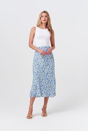 Luna Satin Midi Slip Skirt
