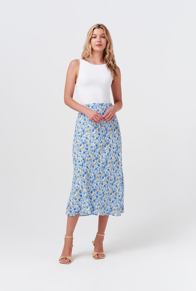 Luna Satin Midi Slip Skirt