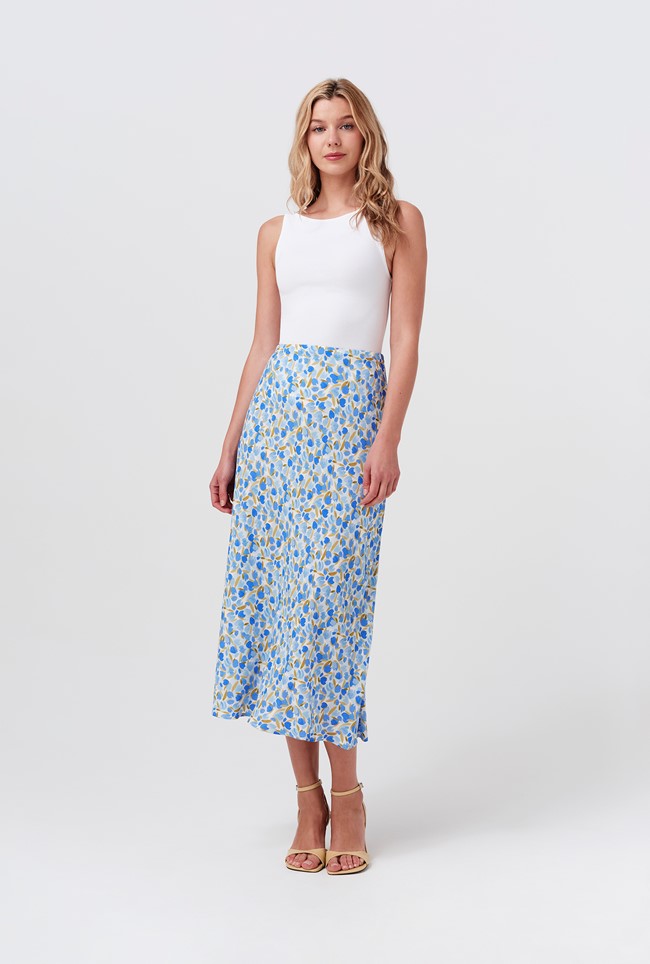 Luna Satin Midi Slip Skirt