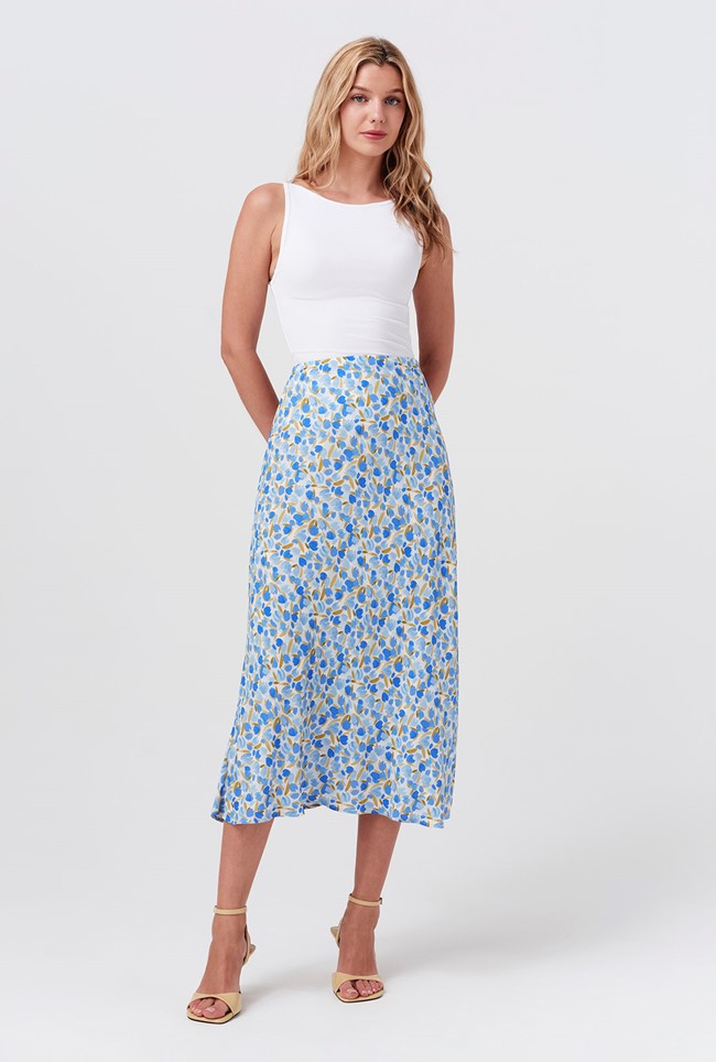Luna Crepe Midi Slip Skirt