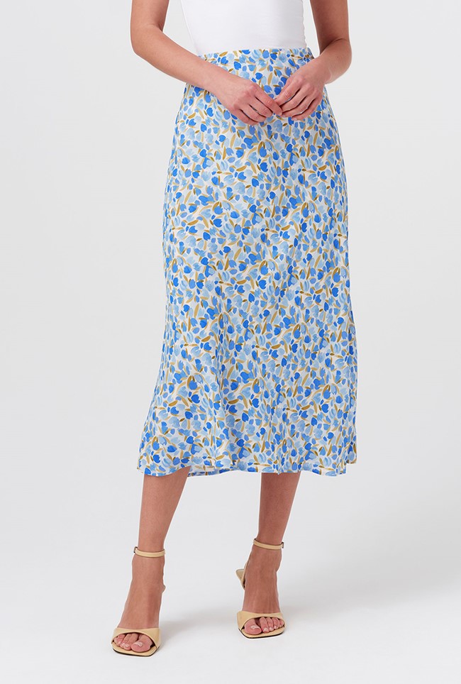 Luna Crepe Midi Slip Skirt