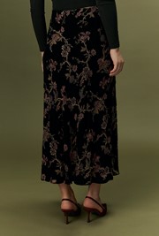 Maggie Floral Devoré Velvet Midi Skirt