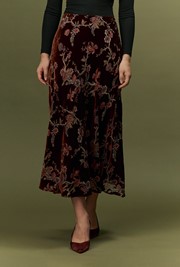 Maggie Floral Devoré Velvet Midi Skirt