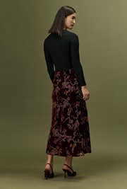 Maggie Floral Devoré Velvet Midi Skirt