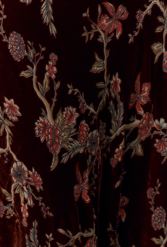 Maggie Floral Devoré Velvet Midi Skirt