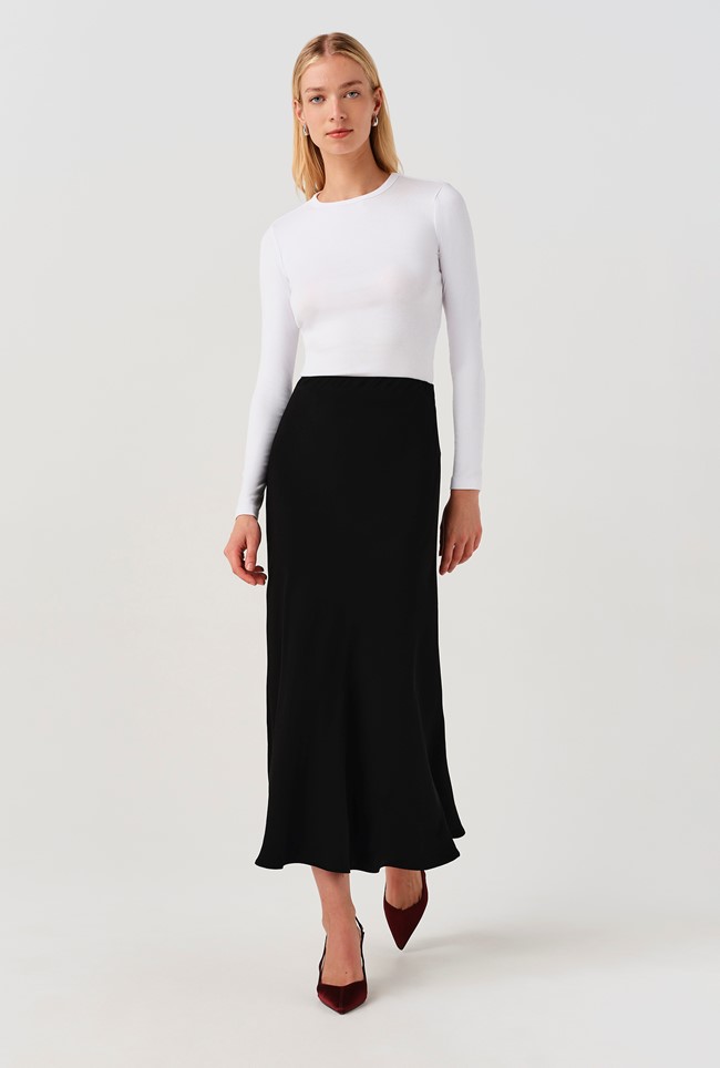 Lyra Midi Satin Skirt