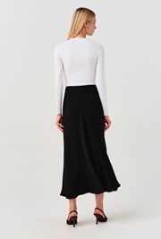 Lyra Midi Satin Skirt