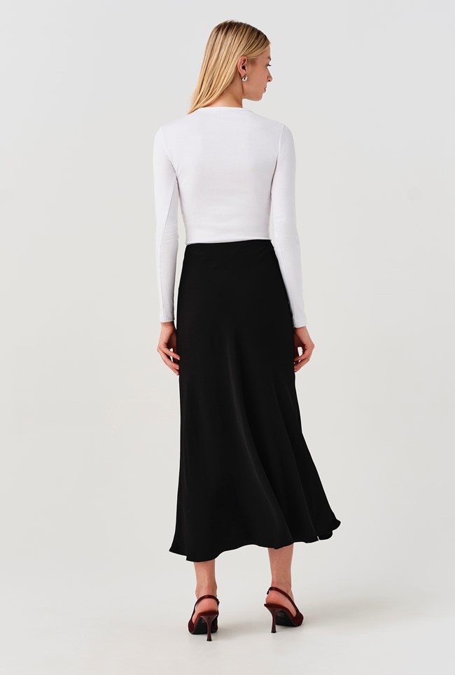 Lyra Midi Satin Skirt