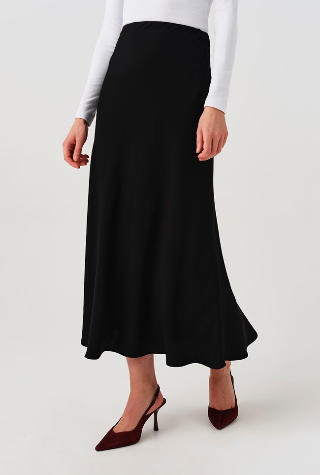 Lyra Midi Satin Skirt