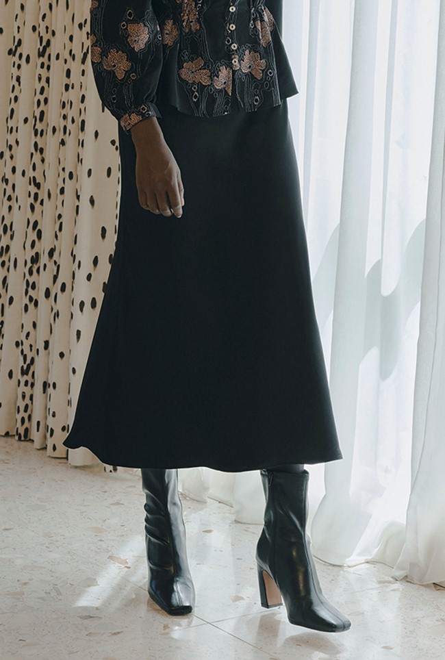 Lyra Midi Crepe Skirt