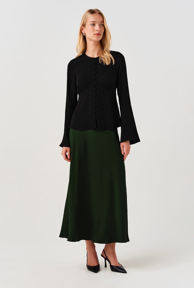 Lyra Midi Satin Skirt